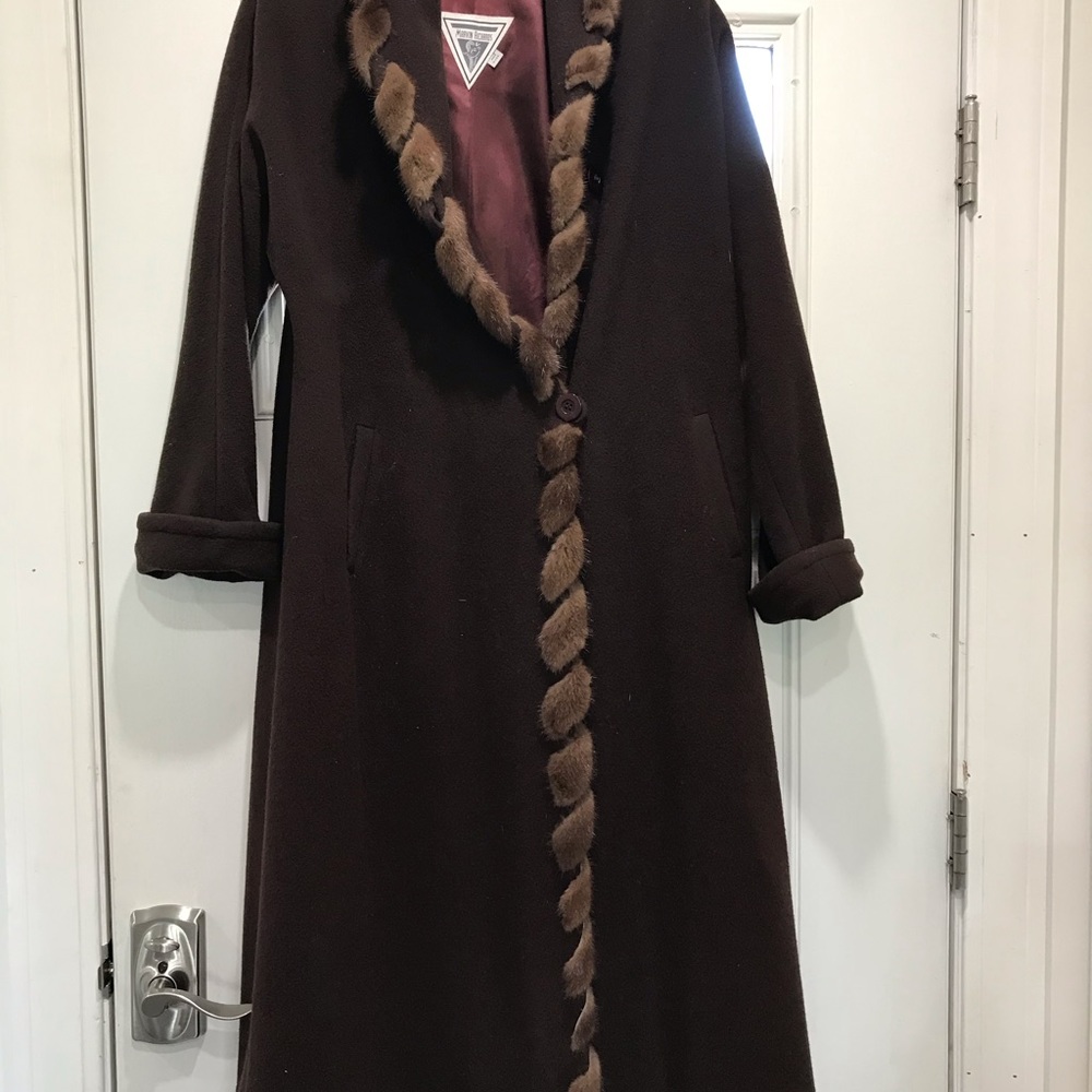 Mink and 100%  Lambs Wool long coat